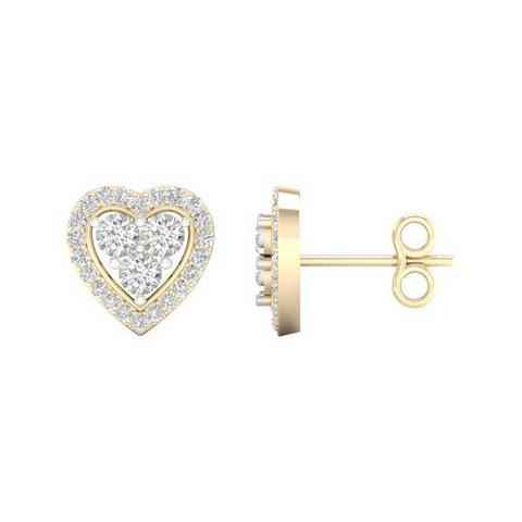 10K 0.16CT DIAMOND HEART EARRING