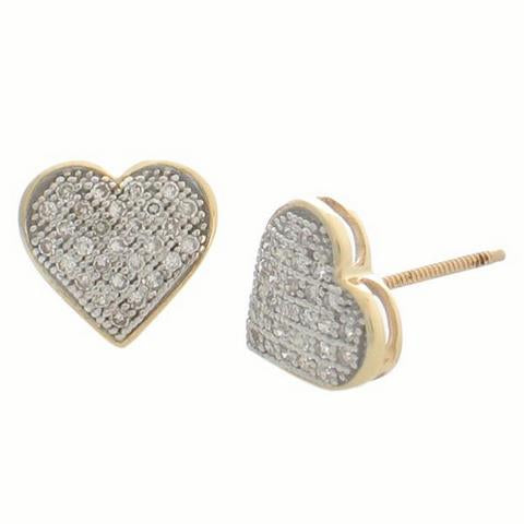 10K 0.20CT DIAMOND HEART EARRING