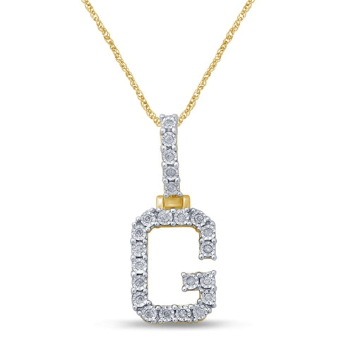 10KT 0.16-0.18CT DIAMOND PENDANT FANUC STYLE INITIAL G