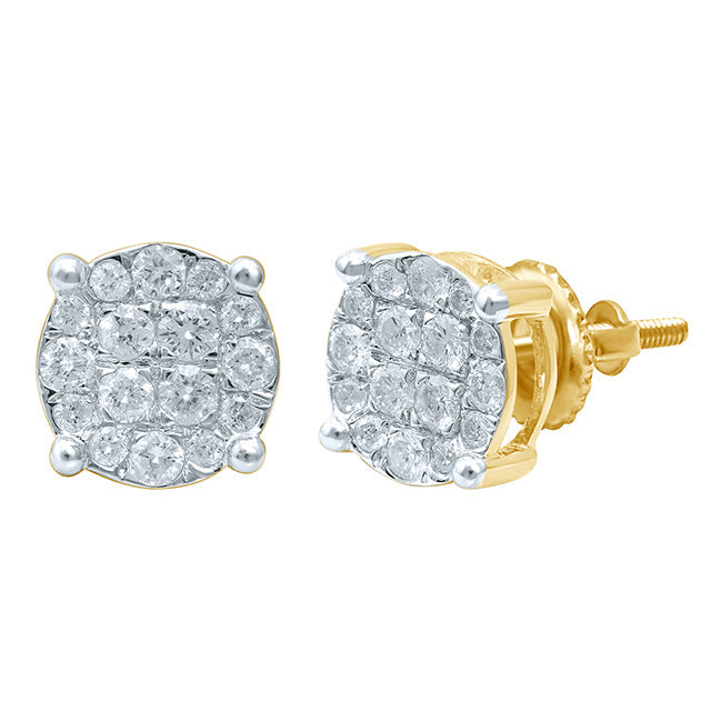 10KT 0.84-1.08CT DIAMOND EARRINGS