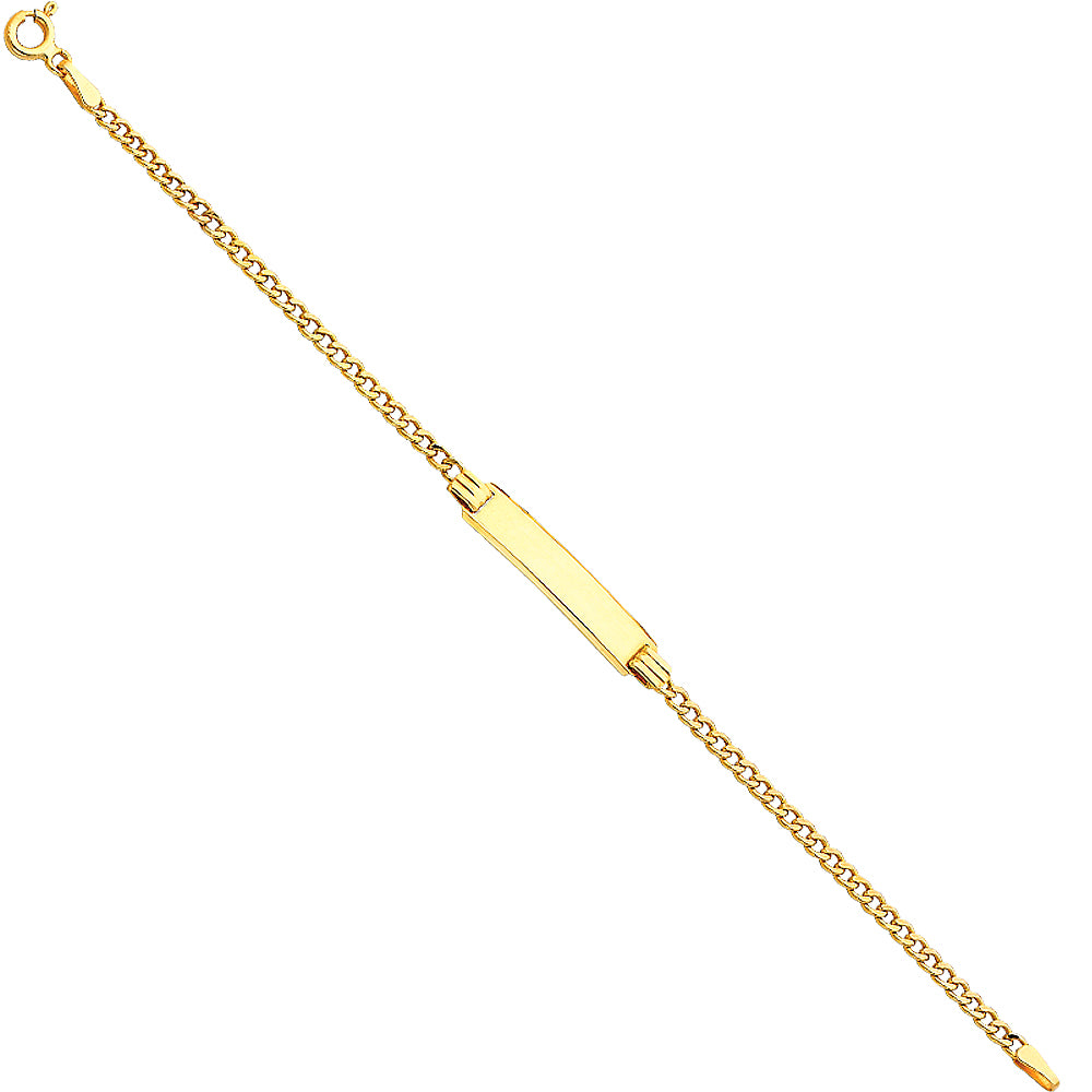 14KT REAL GOLD CUBAN LINK BABY ID BRACELET