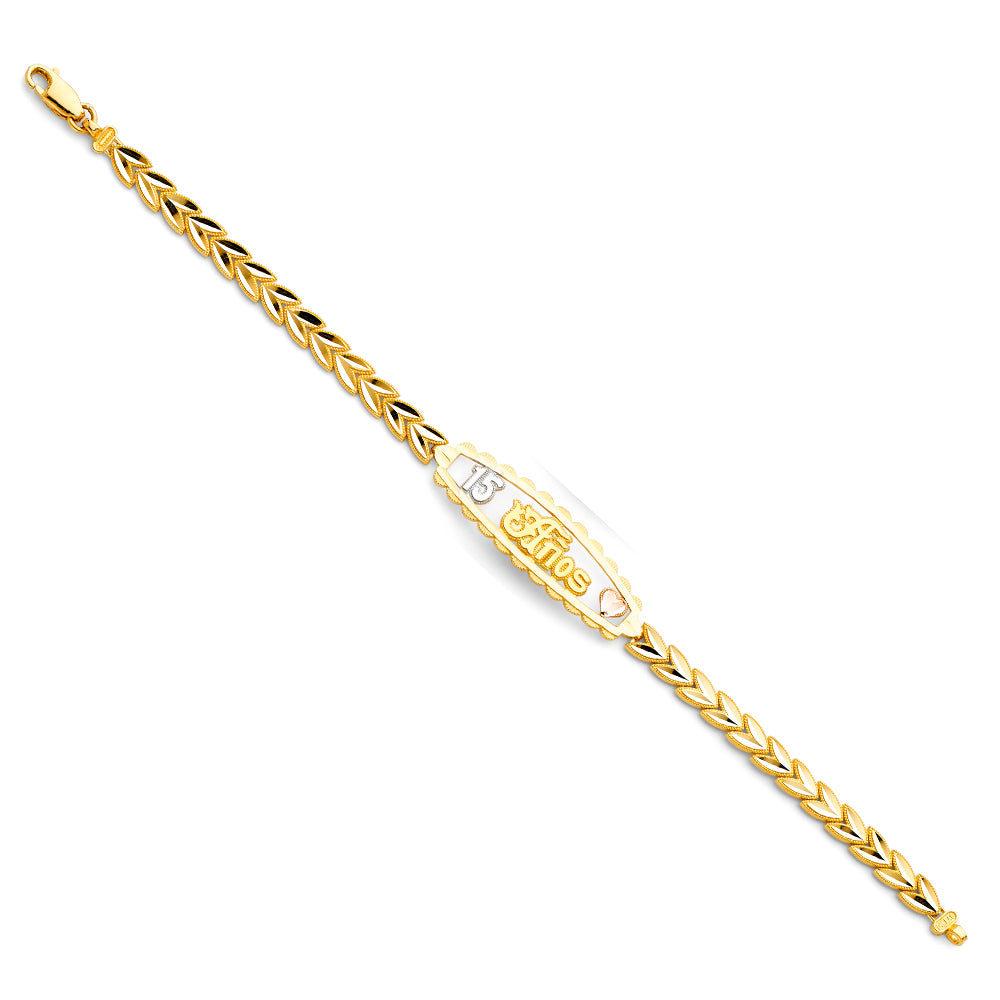 14KT REAL GOLD 15 AÑOS BRACELET