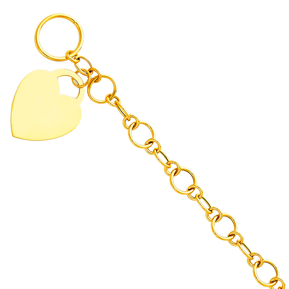 14KT REAL GOLD HEART BRACELET FOR WOMEN