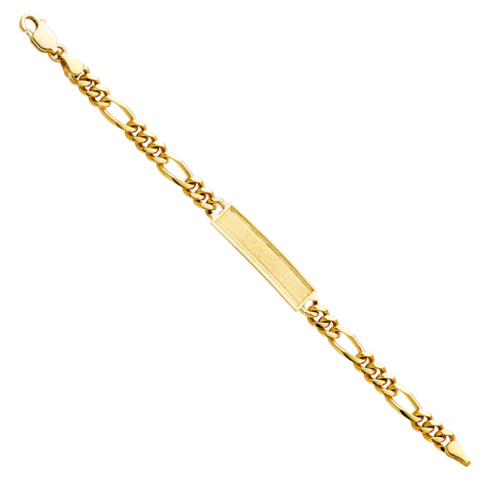 14KT REAL GOLD BABY ID BRACELET FIGARO LINK BRACELET