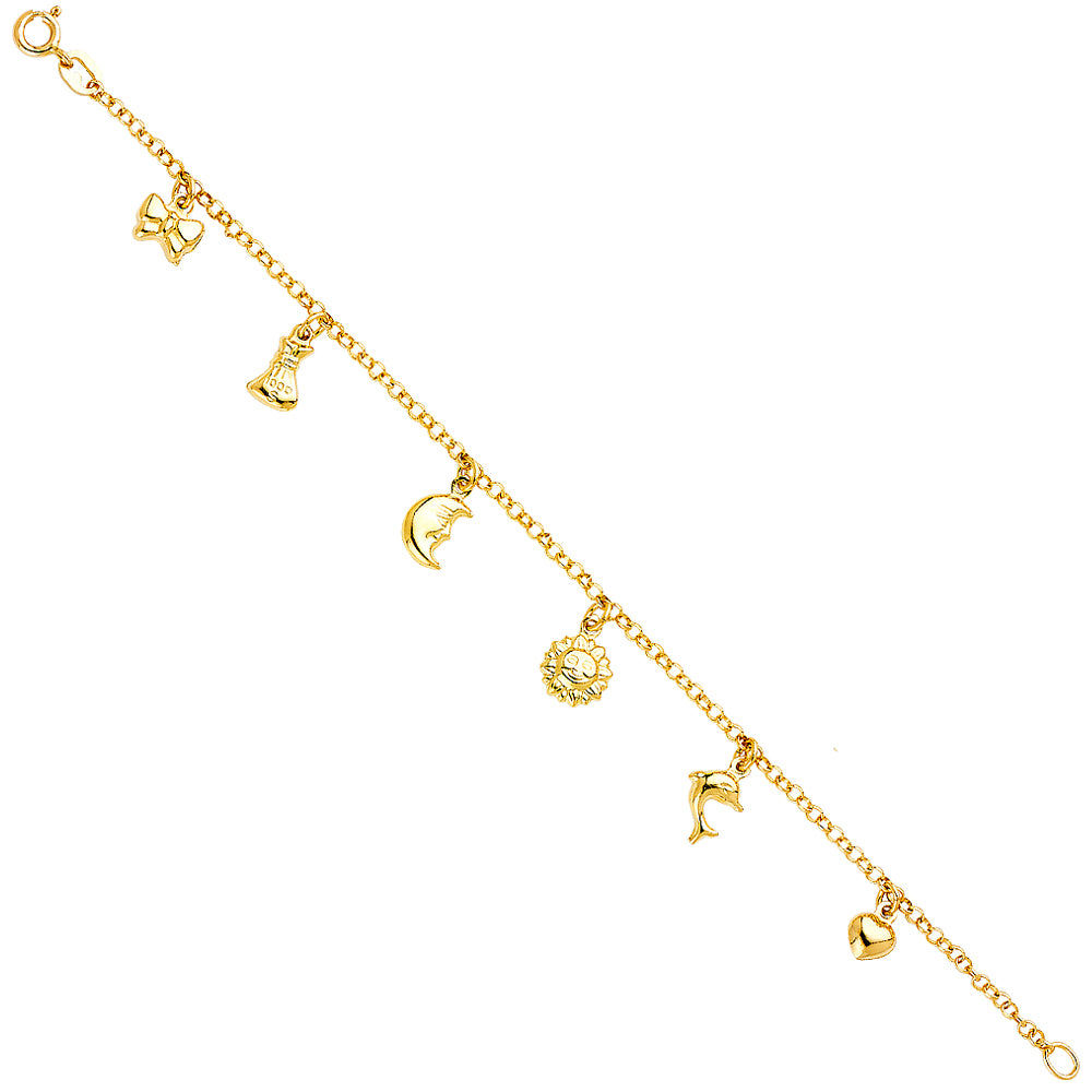14KT REAL GOLD FANCY BRACELET FOR WOMEN