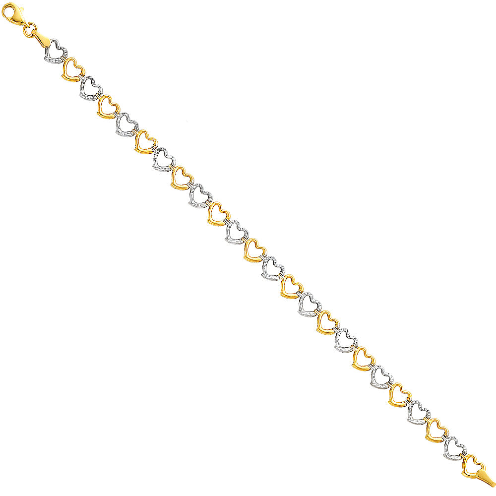 14KT REAL GOLD TWO TONE FANCY BRACELET