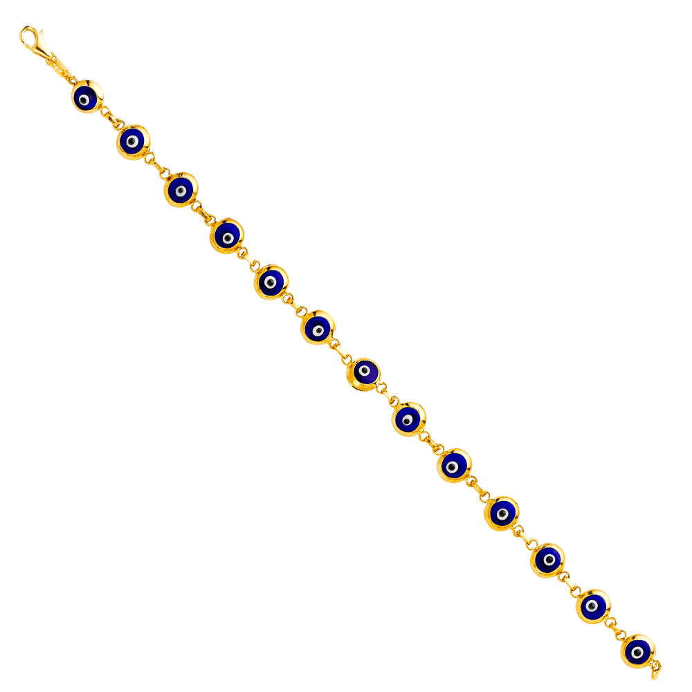 14KT REAL GOLD EVIL EYE BRACELET