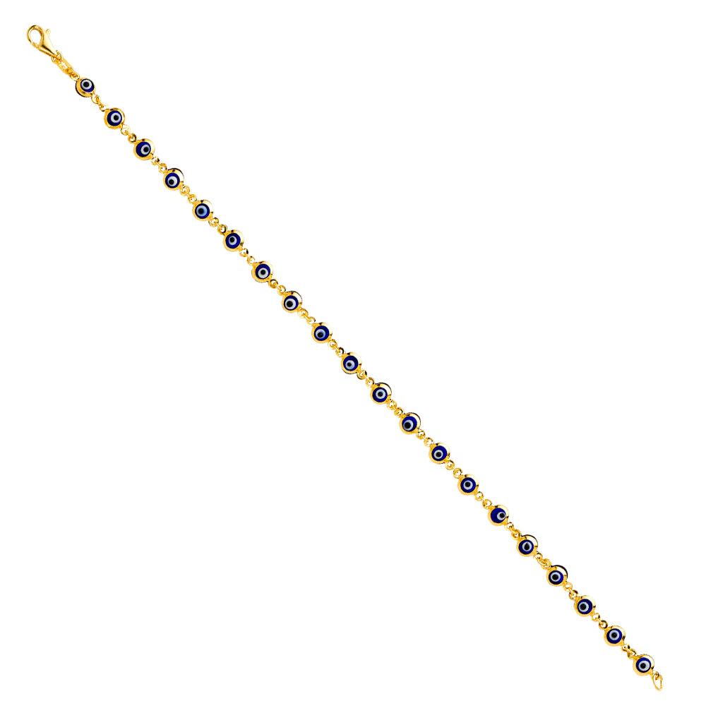 14KT REAL GOLD EVIL EYE BRACELET