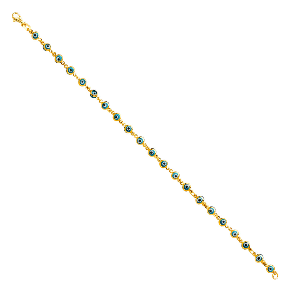 14KT REAL GOLD EVIL EYE BRACELET