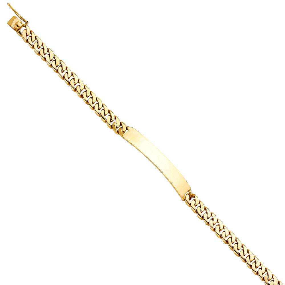 14KT REAL GOLD MIAMI CUBAN LINK MEN'S ID BRACELET