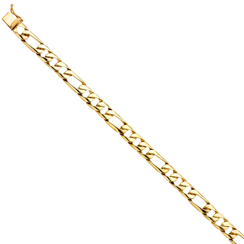 14KT REAL GOLD FIGARO BRACELET UNISEX