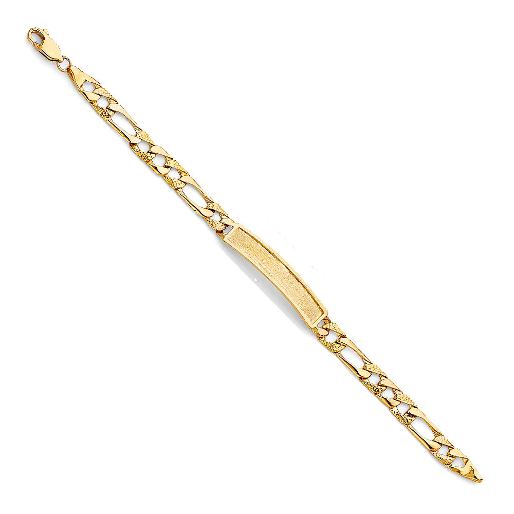 14KT REAL GOLD BABY ID BRACELET WITH FIGARO LINK