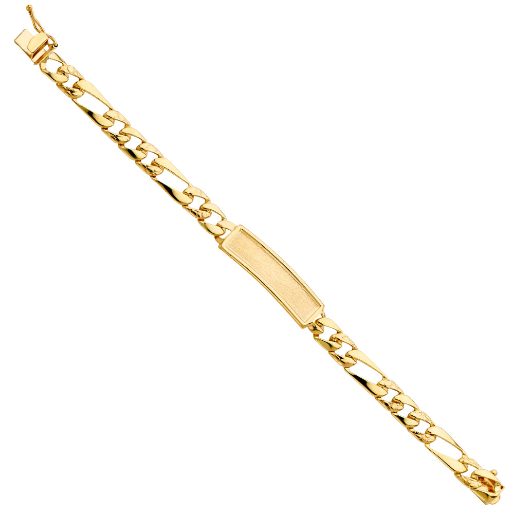 14KT REAL GOLD BABY ID BRACELET FIGARO LINK