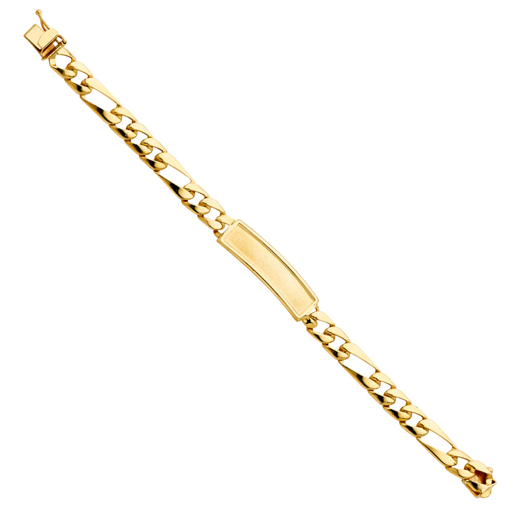 14KT REAL GOLD BABY ID BRACELET FIGARO LINK