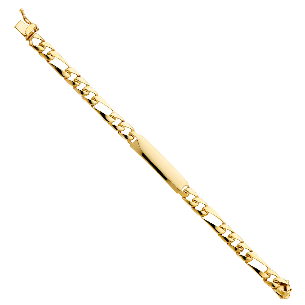 14KT REAL GOLD BABY ID BRACELET WITH FIGARO LINK