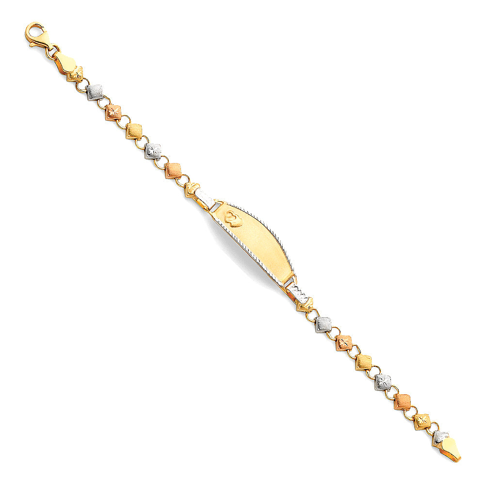 14KT REAL GOLD FANCY ID BRACELET