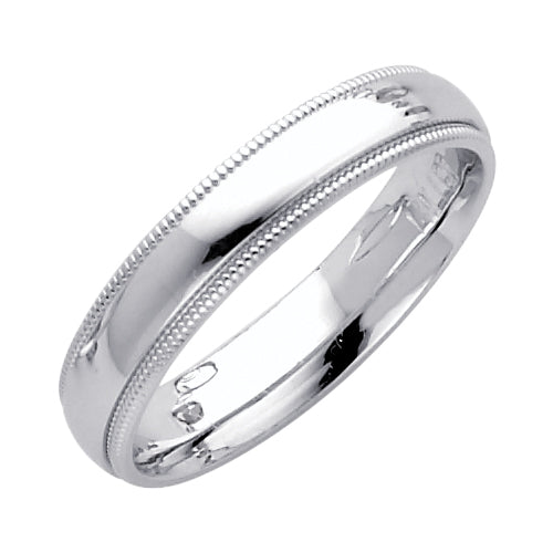 14KT REAL GOLD MILGRAIN WEDDING BAND 4MM