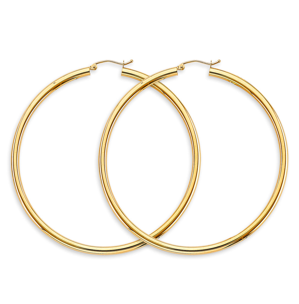 14KT REAL GOLD HOOP EARRINGS FOR WOMEN