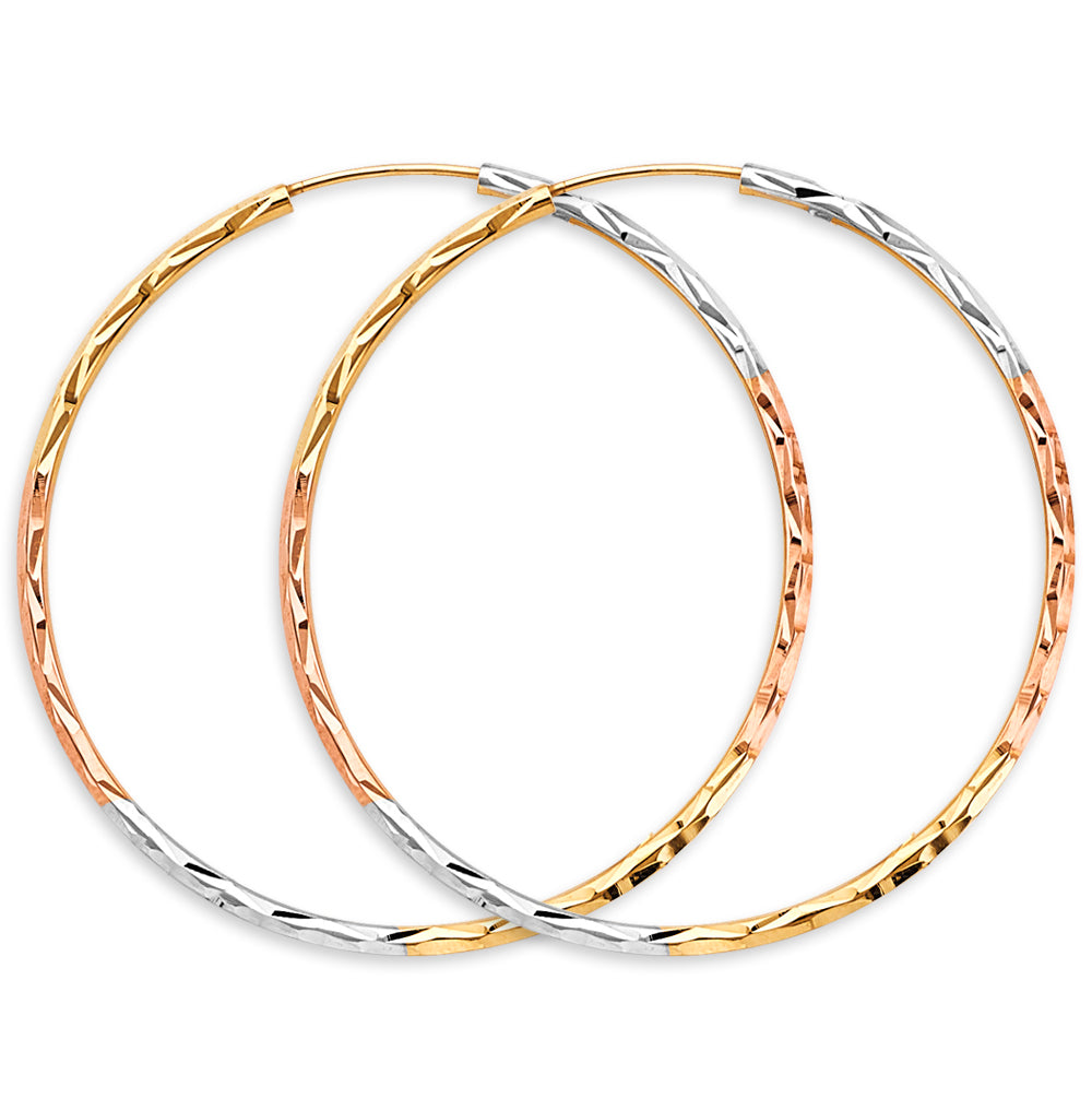 14KT REAL GOLD HOOP EARRING FOR WOMEN