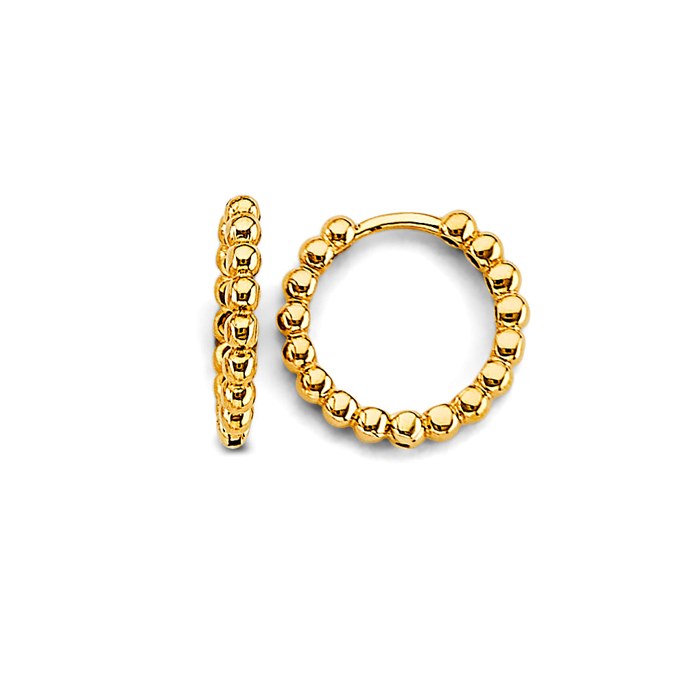 14KT REAL GOLD FANCY HUGGIE EARRING FOR WOMEN