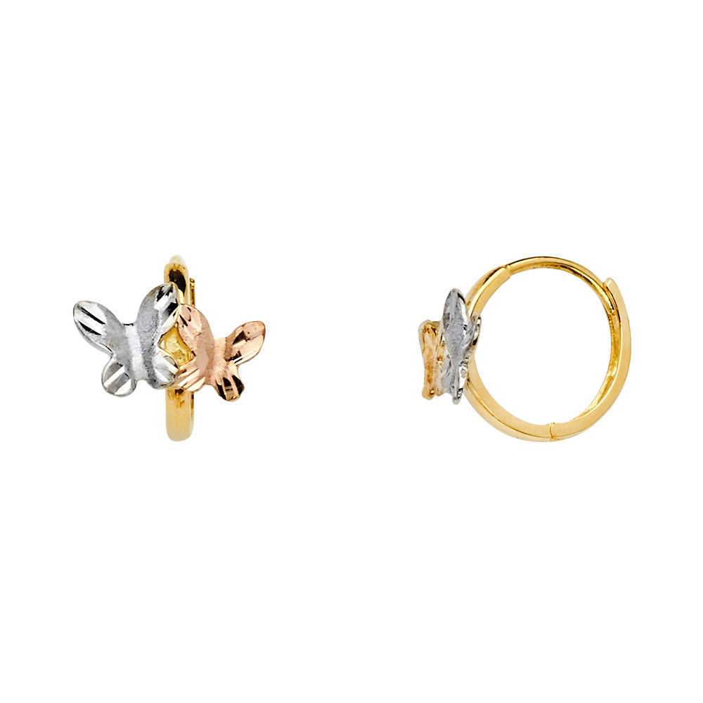 14KT REAL GOLD HUGGIES EARRINGS FOR WOMEN OR KIDS