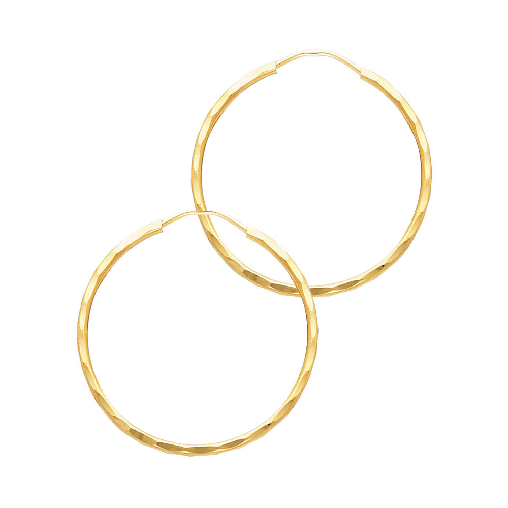 14KT REAL GOLD HOOPS FOR WOMEN