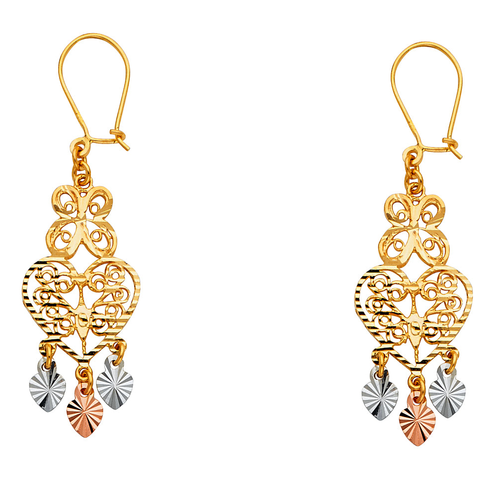14KT REAL GOLD CHANDELIER EARRINGS