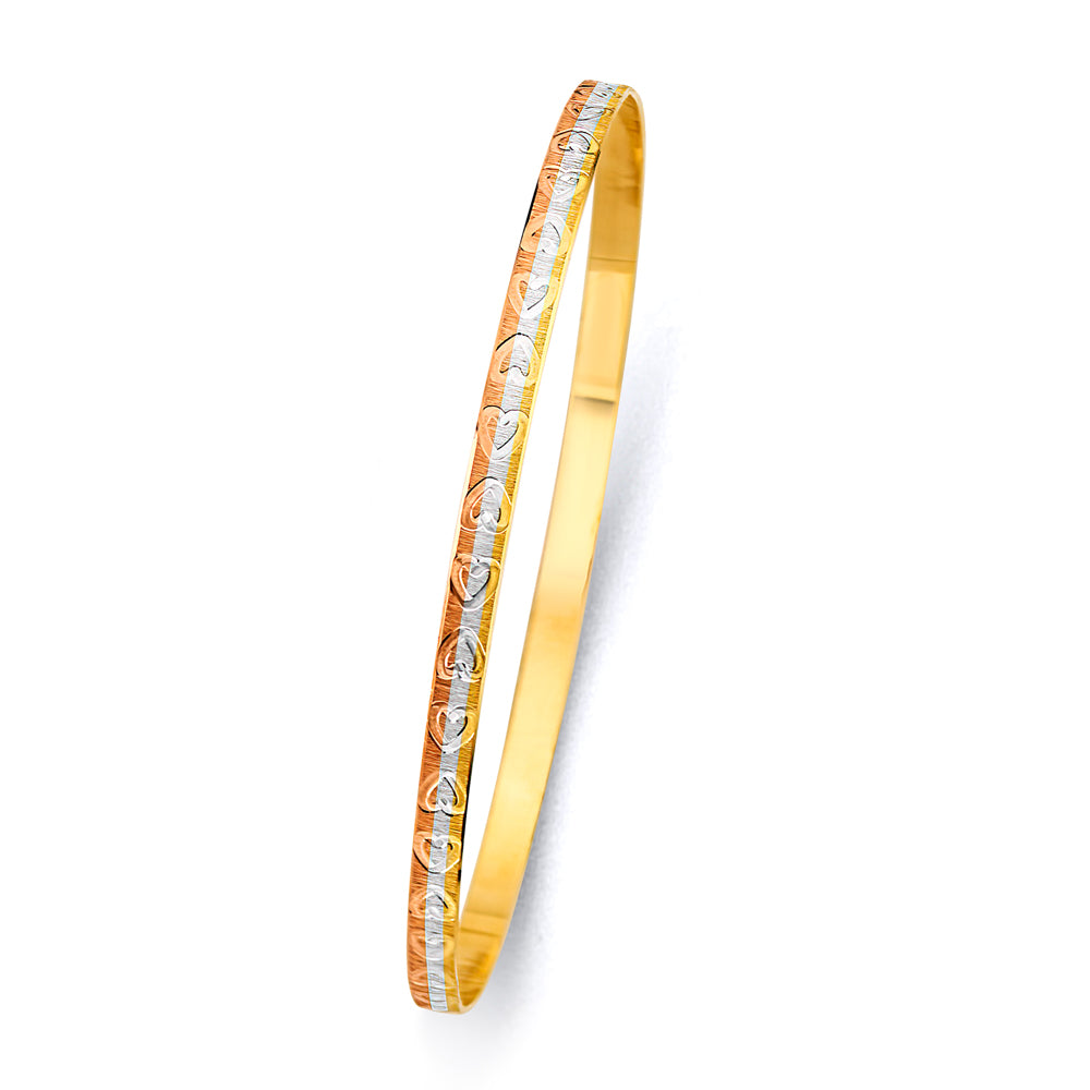14KT REAL GOLD SOLID BANGLE FOR WOMEN
