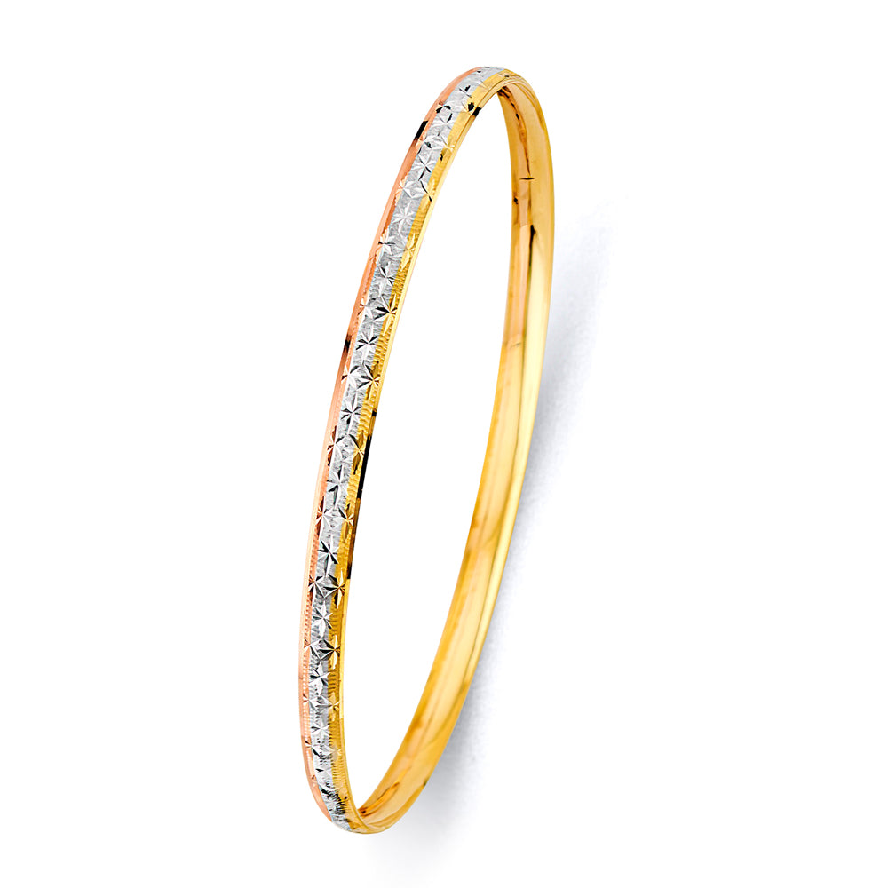 14KT REAL GOLD SOLID BANGLE FOR WOMEN