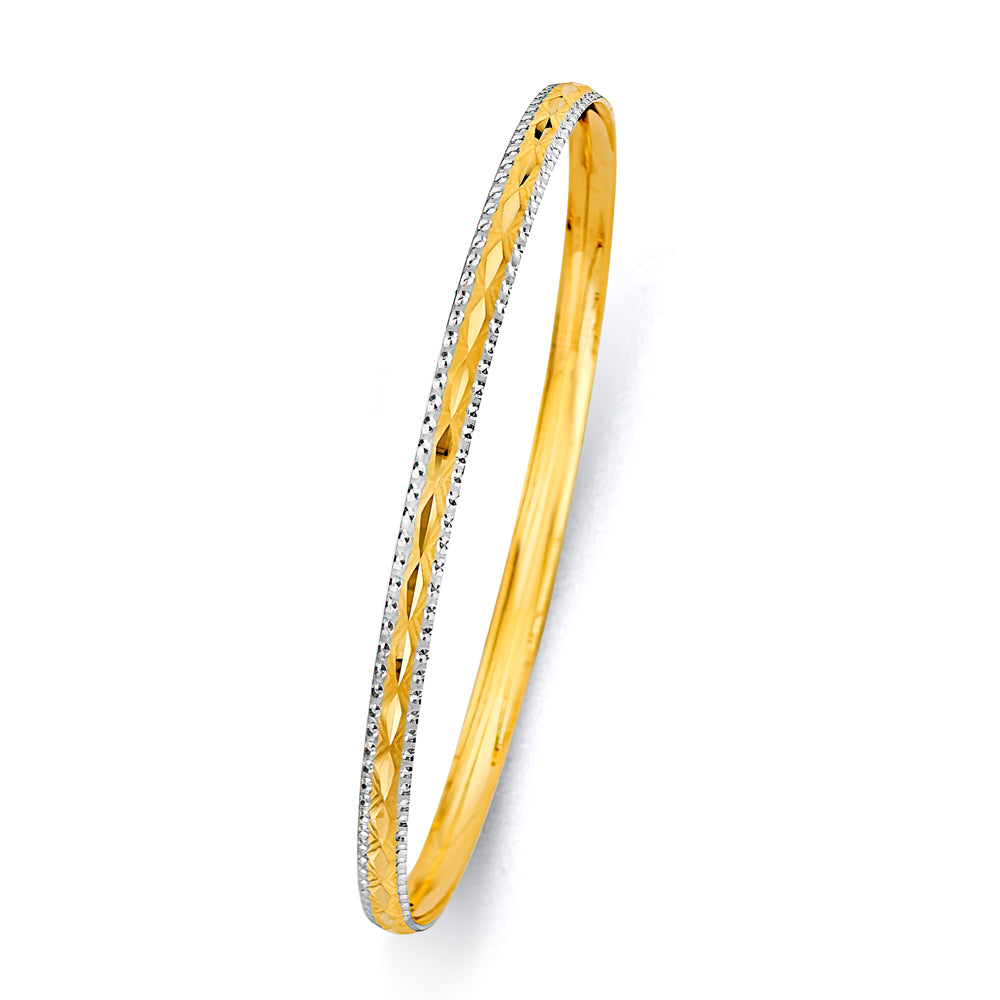 14KT REAL GOLD SOLID BANGLE FOR WOMEN