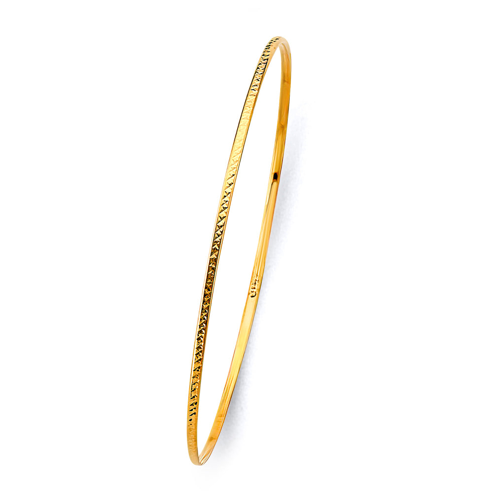 14KT REAL GOLD SOLID BANGLE FOR WOMEN