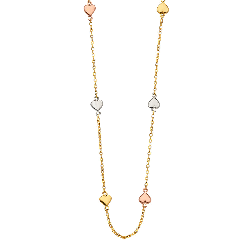 14KT REAL GOLD HEART NECKLACE FOR WOMEN