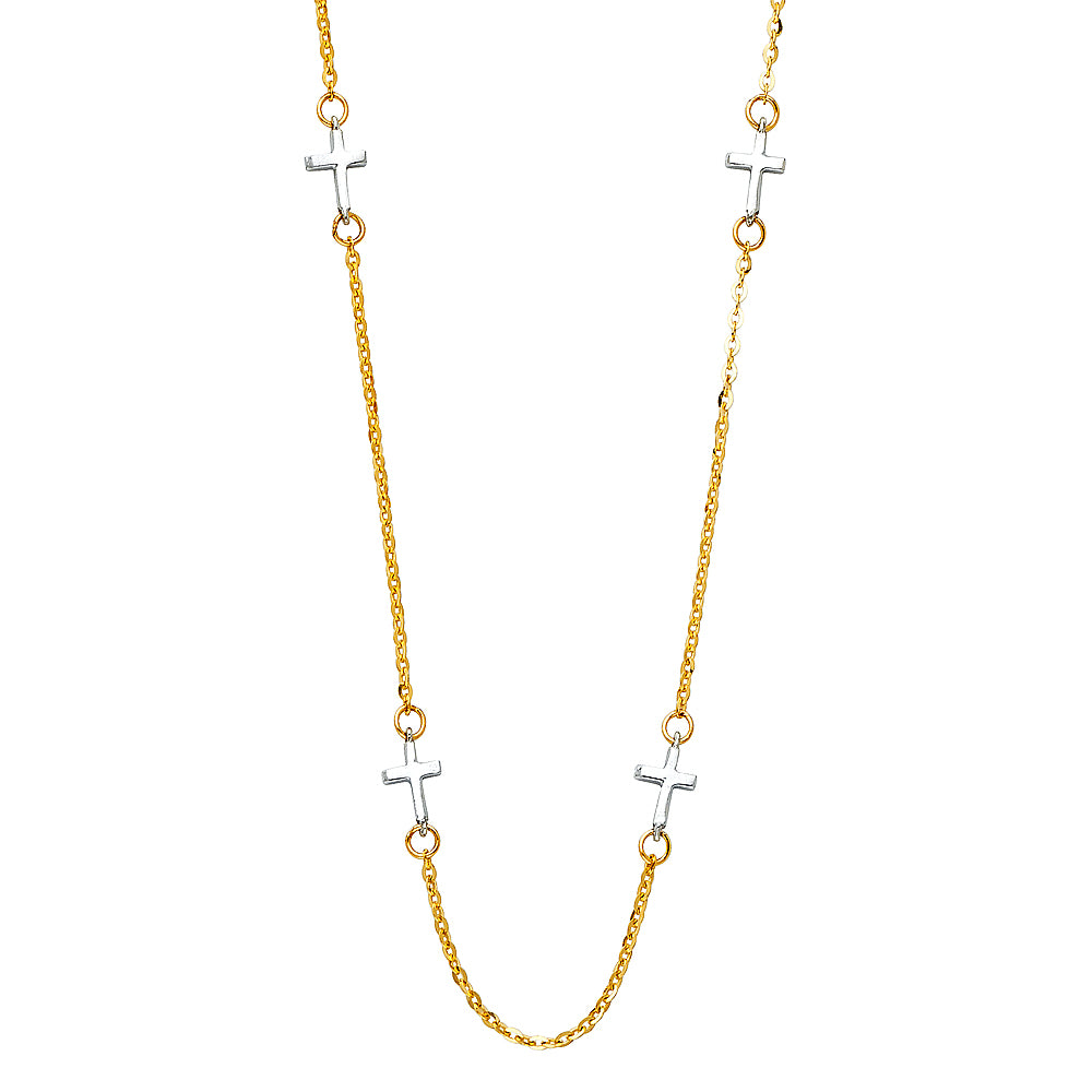 14KT REAL GOLD CROSS NECKLACE