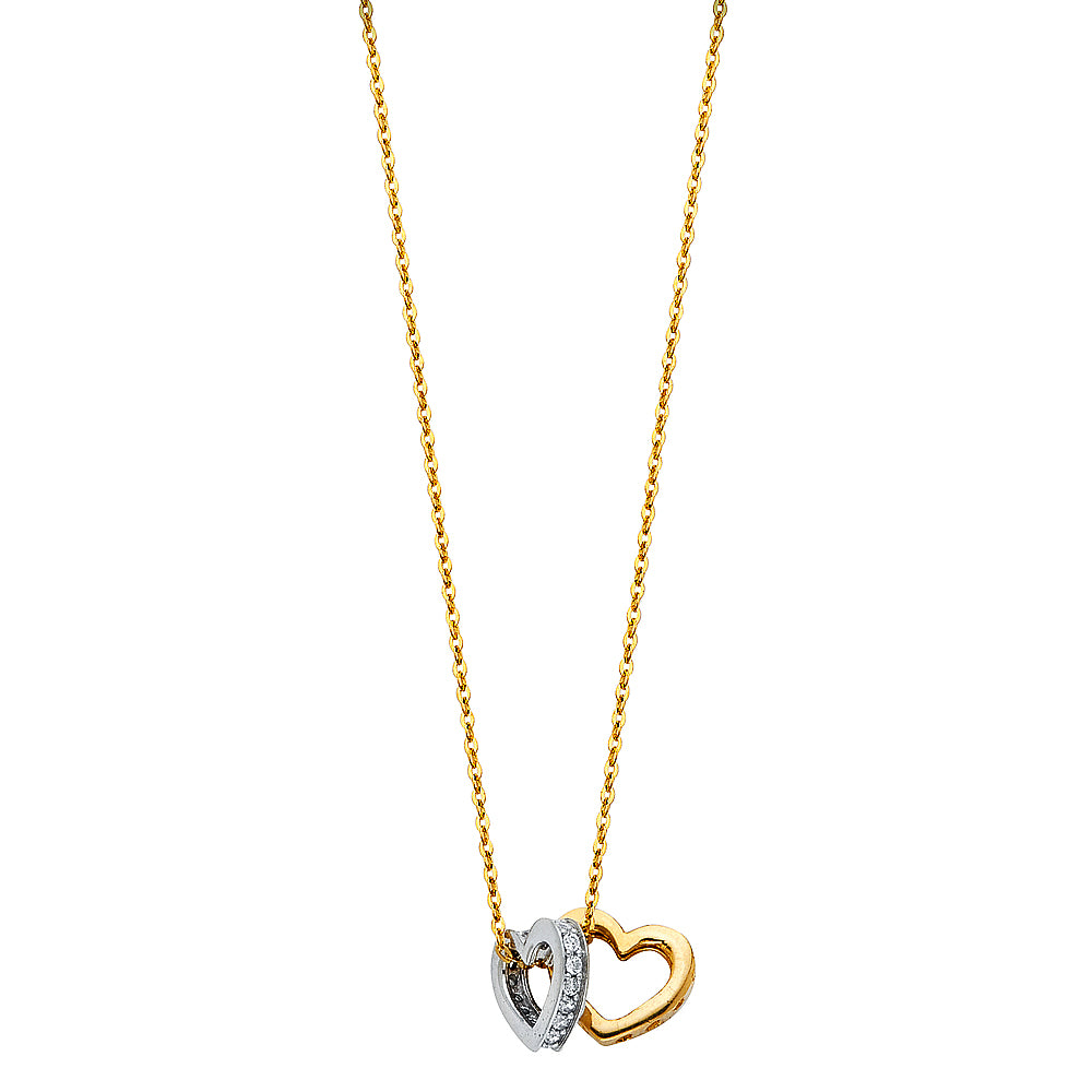 14KT REAL GOLD HEART NECKLACE FOR WOMEN