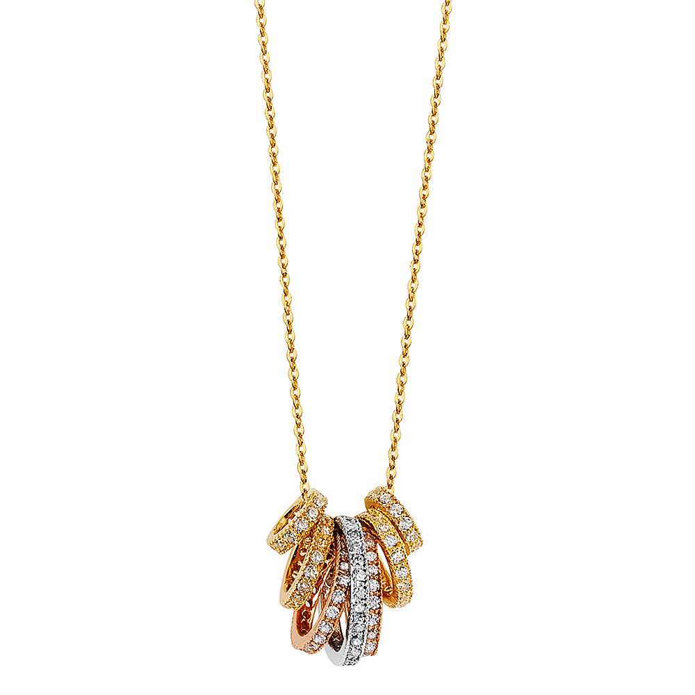 14KT REAL GOLD RING NECKLACE FOR WOMEN