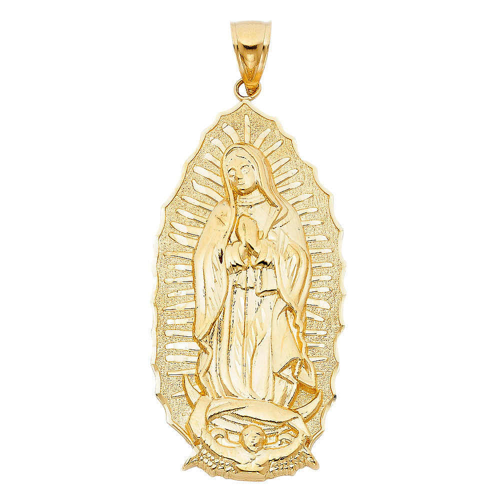14KT REAL GOLD VIRGIN MARY PENDANT