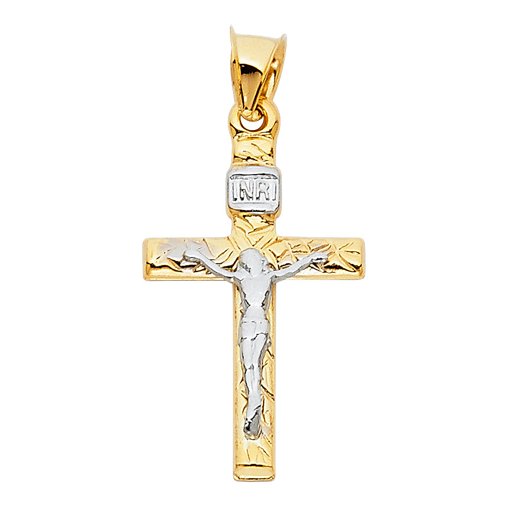 14KT REAL GOLD CRUCIFIX WITH WHITE GOLD
