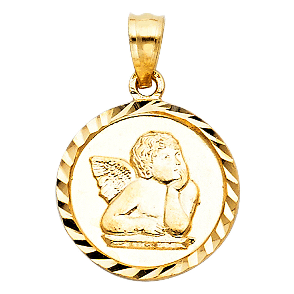 14KT REAL GOLD ANGEL PENDANT FOR KIDS
