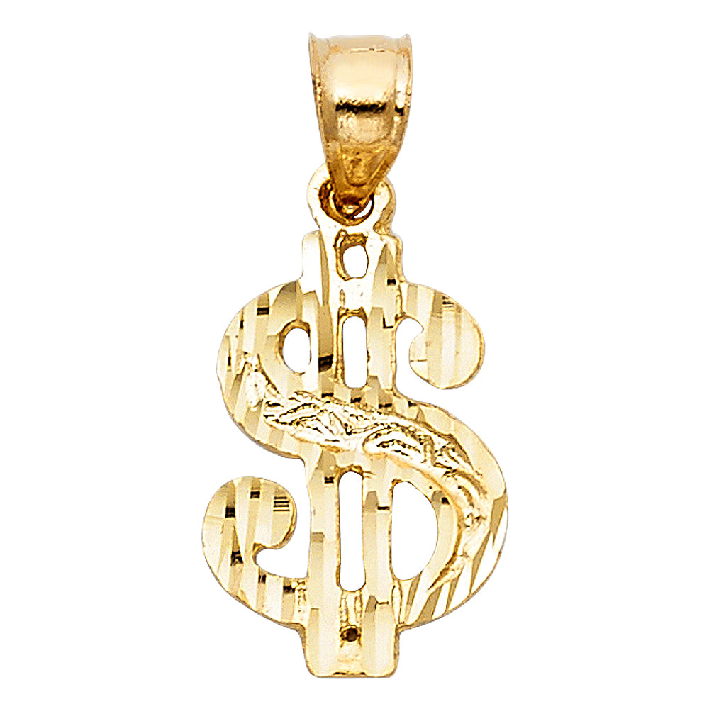 14KT REAL GOLD $ SIGN PENDANT