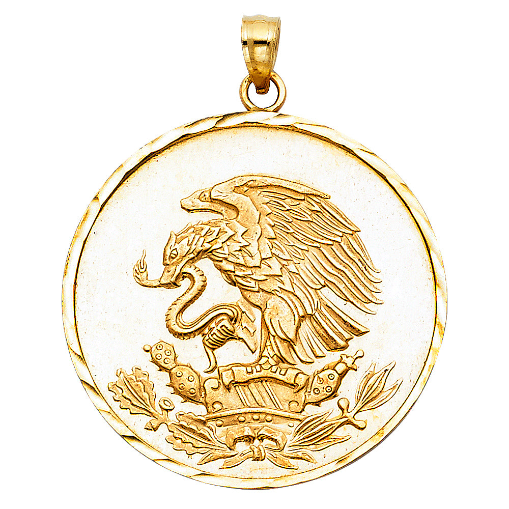 14KT REAL GOLD EAGLE AND SNAKE PENDANT