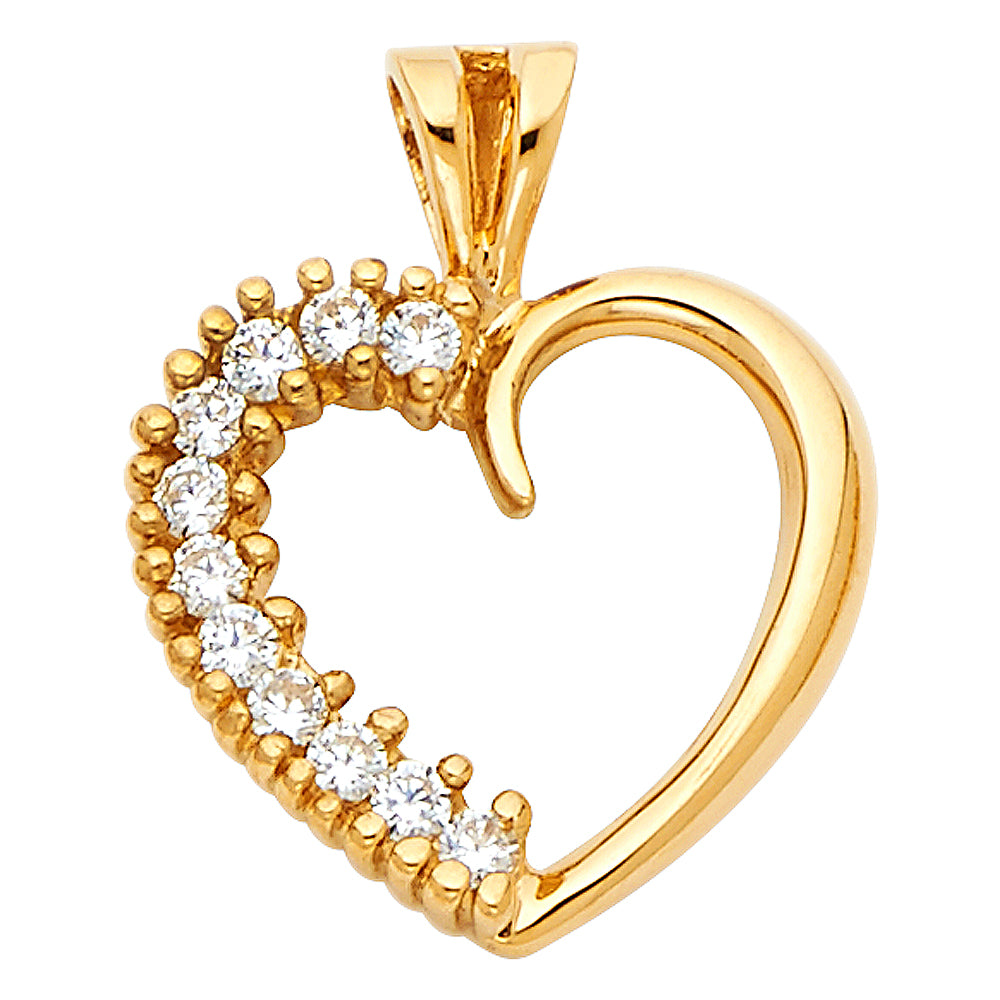 14KT REAL GOLD OPEN HEART PENDANT