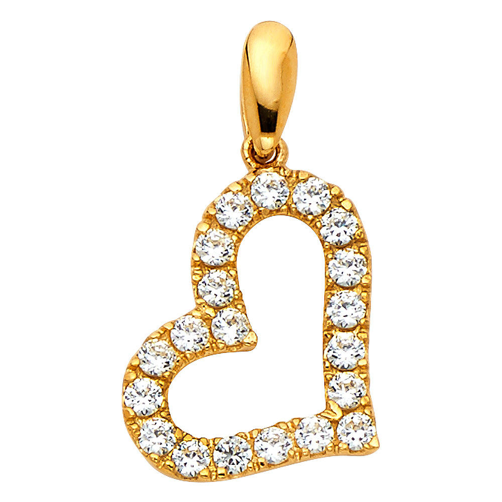 14KT REAL GOLD HEART PENDANT FOR WOMEN