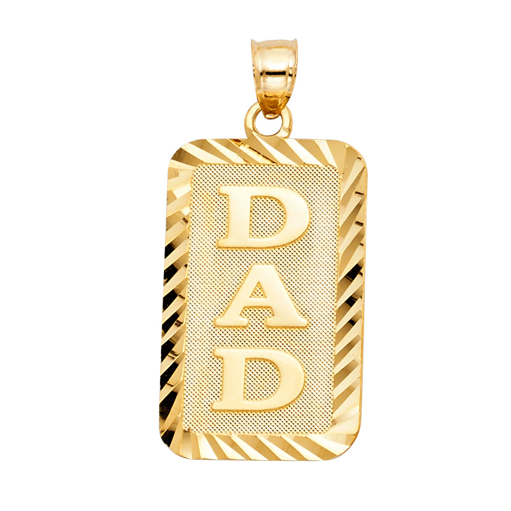 14KT REAL GOLD DAD PENDANT PLATE