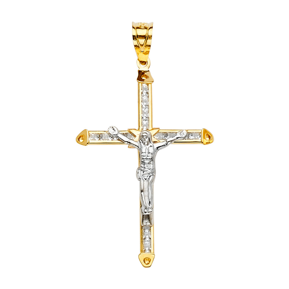 14KT REAL GOLD CRUCIFIX PENDANT UNISEX