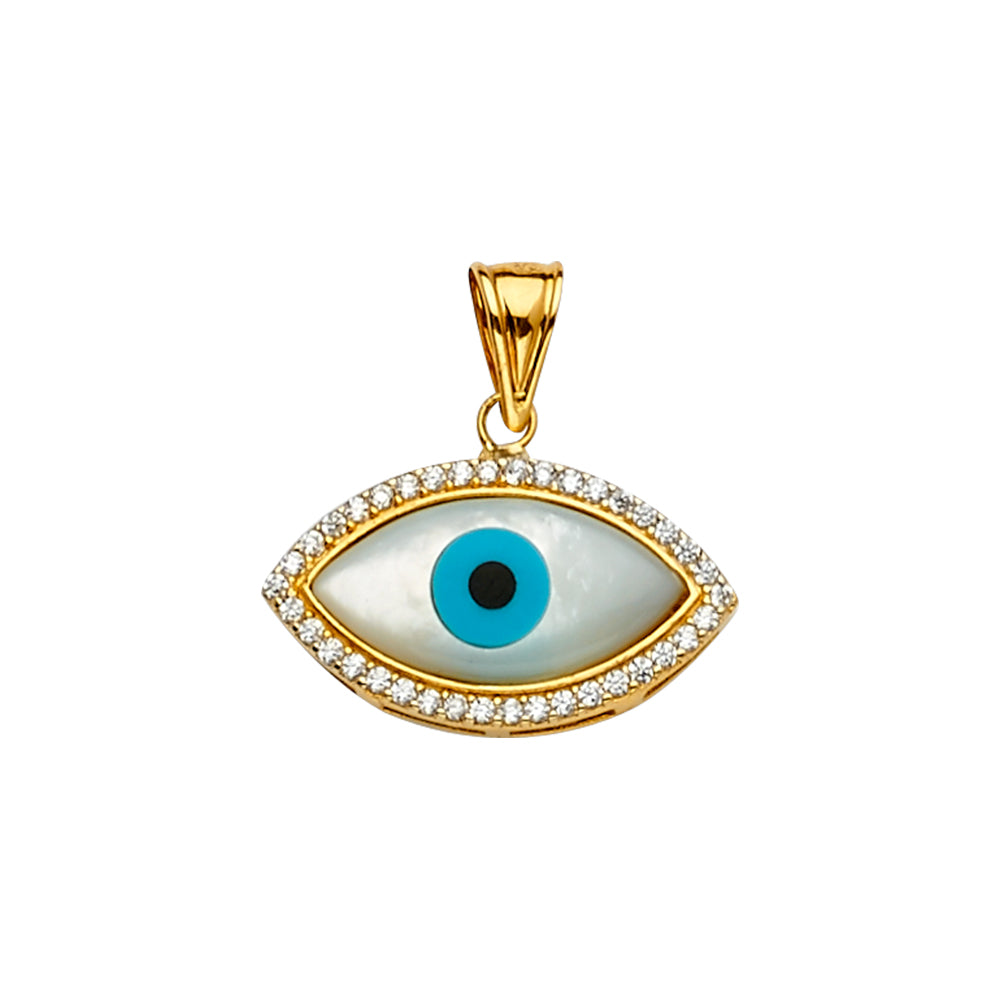 14KT REAL GOLD EVIL EYE PENDANT