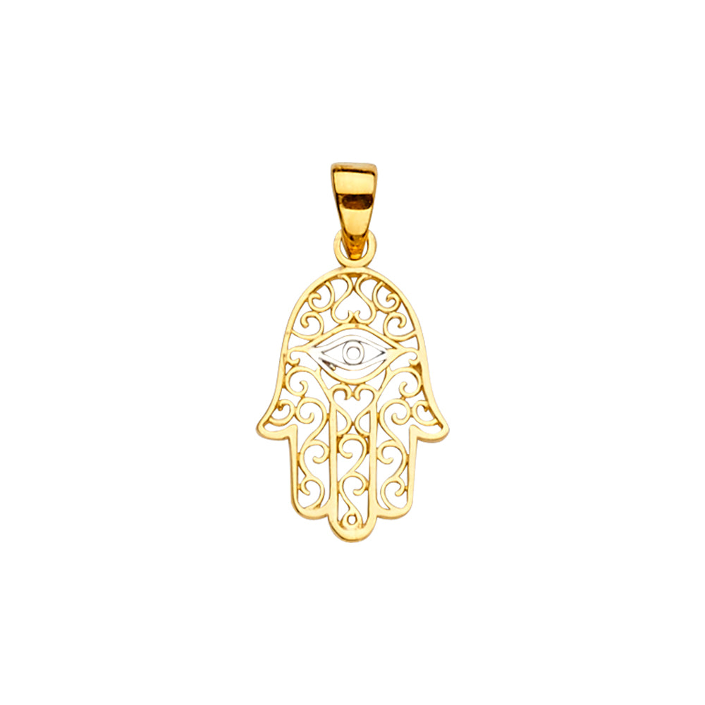 14KT REAL GOLD HAMSA PENDANT
