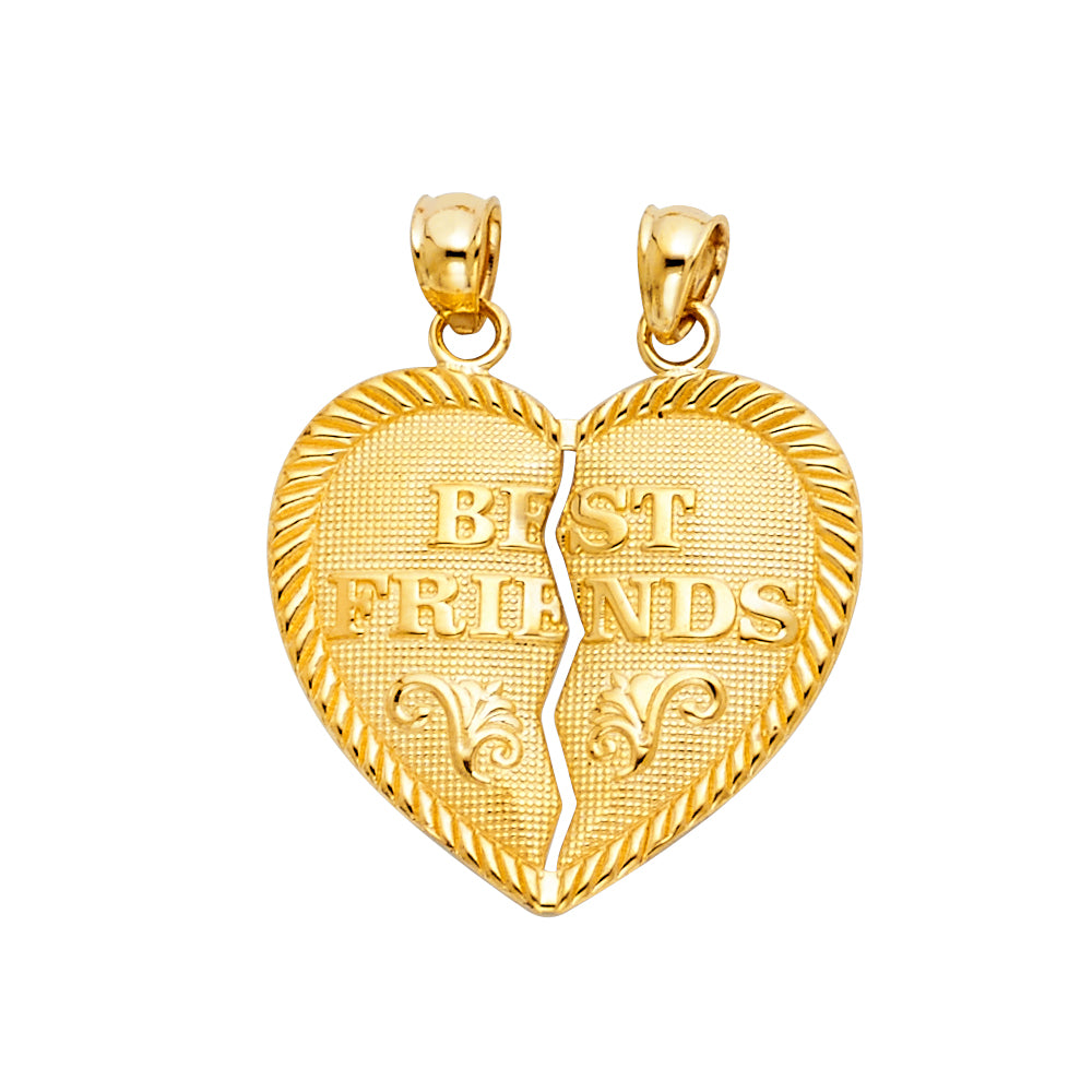 14KT REAL GOLD BREAKABLE HEART PENDANT