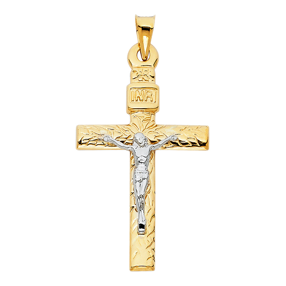 14KT REAL GOLD CRUCIFIX WITH WHITE GOLD