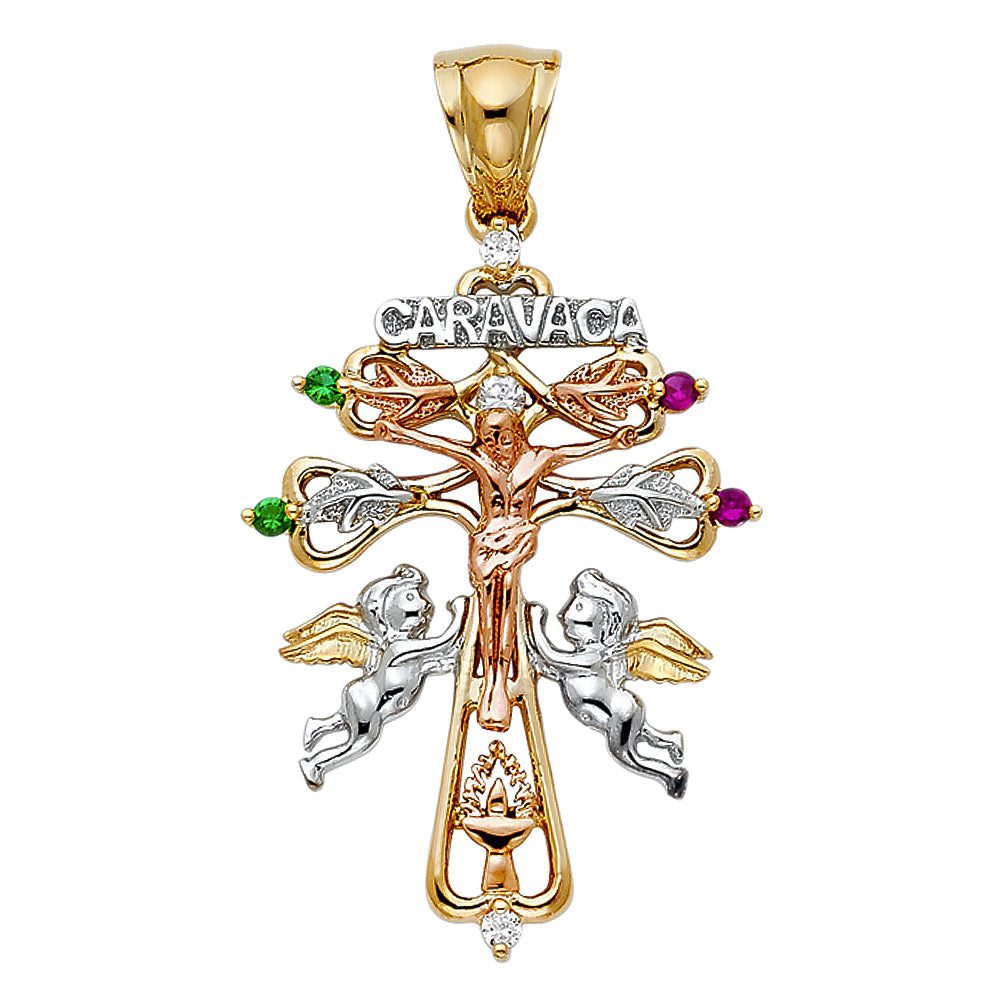 14KT REAL GOLD CARAVACA CROSS