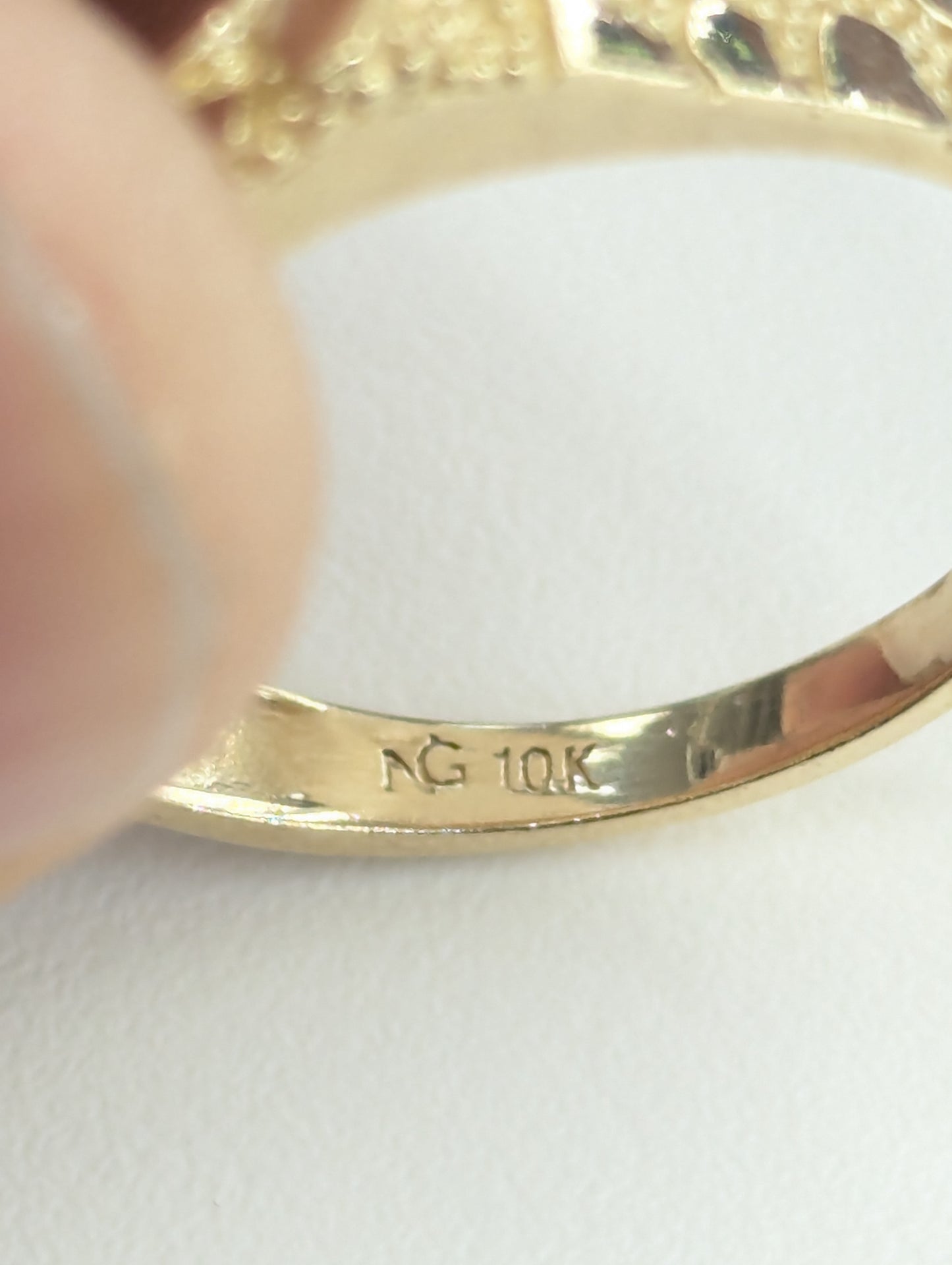 10KT REAL GOLD SAINT JUDE NUGGET STYLE RING FOR MEN